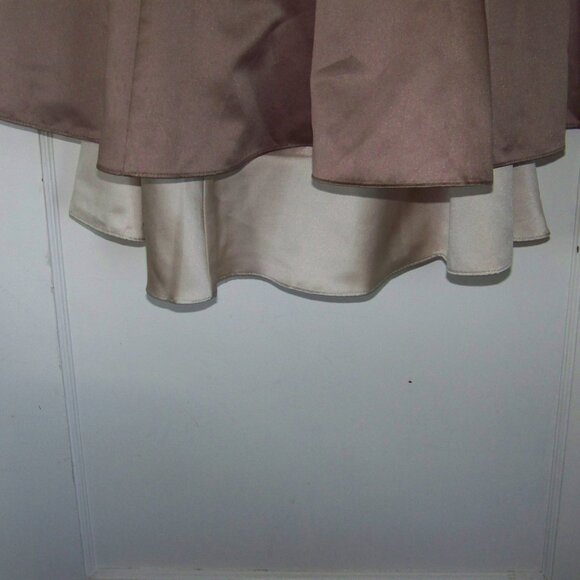 David Bridal Tan Strapless Brides Maid or Prom Dress Includes cream colored slip - Picture 2 of 10